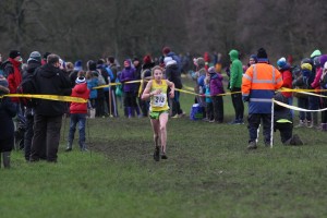 Eve Jones on her way to the under 13s title at Blackburn