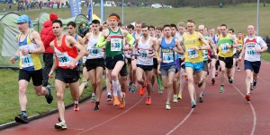 Start of the senior men Northern 12 Stage Road Relay 2016