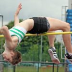 Abby Ward (Wakefield and District) wins the under-20s high jump.