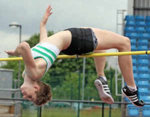 Abby Ward (Wakefield and District) wins the under-20s high jump.