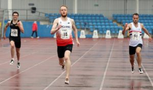 Alex Boyce (Liverpool Harriers) wiins senior mens 400 metres.