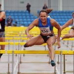 Jessica Ennis-Hill (City of Sheffield and Deare) wins the 100 metres hurdles.
