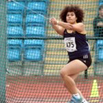 Maggie Okul (kingston upon Hull) wins the under-20s womens hammer.