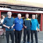 Winning Morpeth team in the NA 2017 5k Road Running championships with past NA President Bill McGuirk