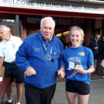 Rhiannon Silson 2nd in NA 2017 5k Road running Championship with past NA President Bill McGuirk