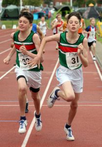 Elliott Savage 31 beats his twin brother Evan (both Sale Harriers) in the boys under-13s 800 metres, Northern Under-17s/U-15s and U13s Champs, Leigh Sports Village, Leigh. Photo: David T. Hewitson/Sports for All Pics
