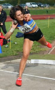 Rhea Southcott (Leeds City) winner of the womens under-17s shot putt, Northern Under-17s/U-15s and U13s Champs, Leigh Sports Village, Leigh. Photo: David T. Hewitson/Sports for All Pics