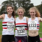 From left to right: Abbie Donnelly, Gemma Holloway and Rochelle Harrison, Lincoln Wellington winners of the senior womens