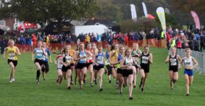 Start of the under-17 womens northern Cross Country Relays