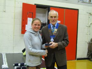 3rd in Women's race Stephanie Pattinson with NA President Kevin Carr