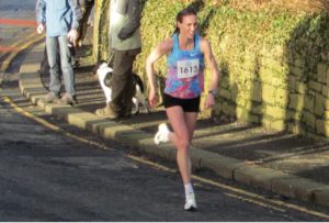 Laura Weightman of Morpeth Harriers approaches the finish