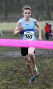 Archie Lowe (Middlesbrough AC) wins the boys under-15s 2018 Northern Cross Country Champs., Harewood House, Leeds. Photo: David T. Hewitson/Sports for All Pics