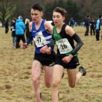Backdrop Harewood House, 57 Rory Leonard (Morpeth Harriers) and 26 Joshua Dickinson (City of York) lead the mens under-17s 2018 Northern Cross Country Champs., Harewood House, Leeds. Photo: David T. Hewitson/Sports for All Pics