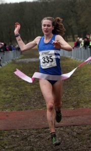 Mhairi Maclennan (Morpeth Harriers) wins the senior womens 2018 Northern Cross Country Champs., Harewood House, Leeds. Photo: David T. Hewitson/Sports for All Pics