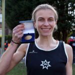 Heyley Carruthers (Rotherham Harriers B) fastest long leg in the womens 6 stage relqy Northern 6 Stage Road Relay Champs., Birkenhead Park. Photo: David T. Hewitson/Sports for All Pics
