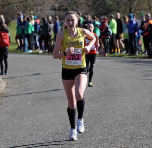 Jessica Cook (Liverpool Harriers) wins the womens under-17s Northern Athletics 5k Champs., Birkenhead Park. Photo: David T. Hewitson/Sports for All Pics