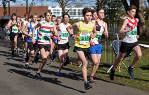 Start of the boys under-15s Northern Athletics 5k Champs., Birkenhead Park. Photo: David T. Hewitson/Sports for All Pics