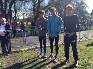 1st: Xavier O'Hare, Trafford, 2nd: Alexander Hoyle, Vale Royal, 3rd: Rocco Zaman-Browne, Manchester Harriers