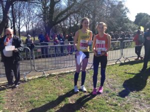 NA Under 17 champion Jessica Cook Liverpool Harriers & AC with silver medal winner Catherine Hooper of Salford Harriers & AC