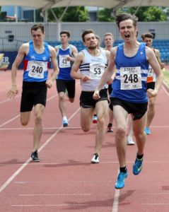 James Young (Morpeth Harriers)) wins the senior mens 800 metres, Northern Senior and Under-20s Champs., Sports City, Manchester. Photo: David T. Hewitson/Sports for All Pics