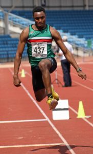 Emmanuel Odubanjo (Sale Harriers) wins the under-20s triple jump, Northern Senior and Under-20s Champs., Sports City, Manchester. Photo: David T. Hewitson/Sports for All Pics