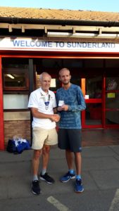 Dominic Shaw NA 5k road running champion 2018 with Kevin Carr